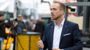 Felix Uhlig Moderator für Jungheinrich bei der BAUMA